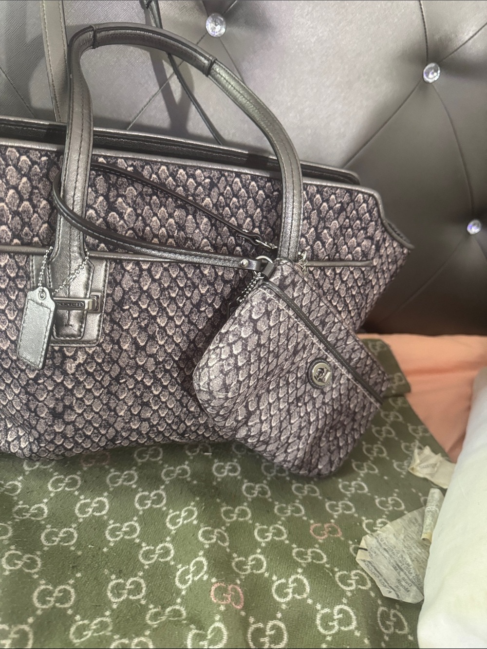 Coach Carryall Satchel Handbag Gunmetal